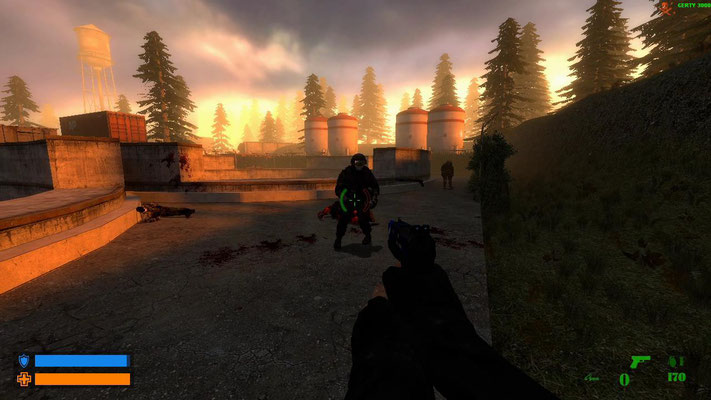 Im Deathmatch gibt es, neben den Mitspielern, auch Zombies. 