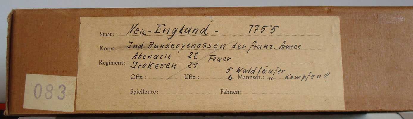 Schachtel 083 - Bild 1 - Neu - England 1755 Ind. Bundesgenossen der franz. Armee