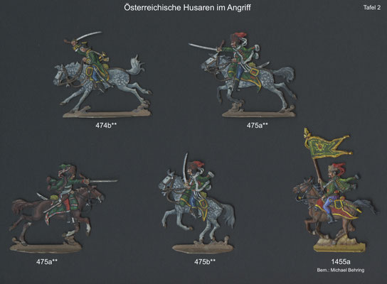 1756-1763 - Österreich - Husaren abgesessen im Angriff - Tafel 2