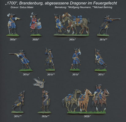1700 - Brandenburg - Dragoner abgesessen  - im Feuergefecht