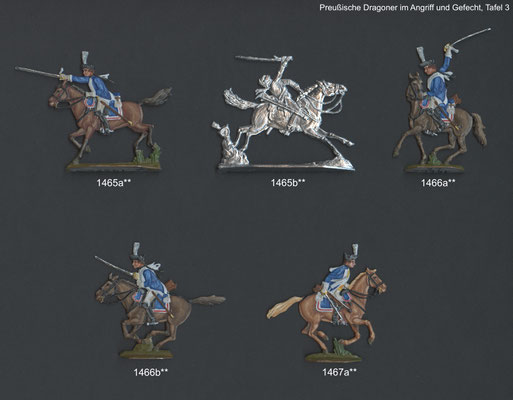 1756-1763 - Preußen - Dragoner im Angriff und Gefecht - Tafel 3