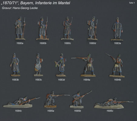 1870-71 - Bayern - Infanterie im Gefecht im Mantel - Tafel 1