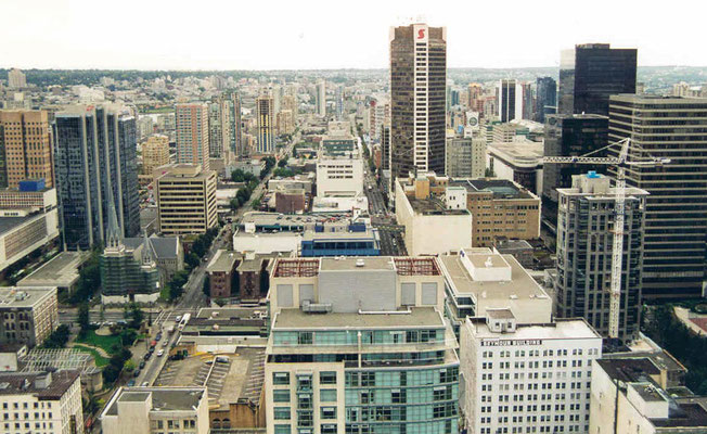 Blick auf Vancouver vom Harbour-Center-Lockout