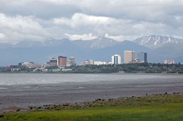 Blick auf Anchorage vom Point Woronzof