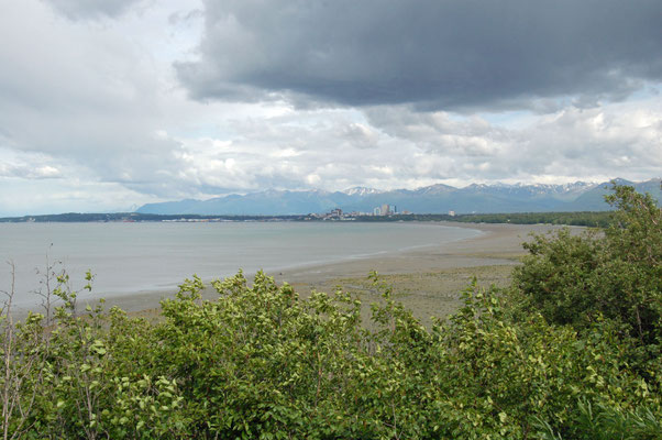 Blick auf Anchorage vom Point Woronzof