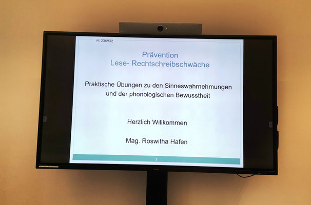 Seminar Prävention Lese - Rechtschreibschwäche an der Pädagogischen Hochschule mit Roswitha Hafen