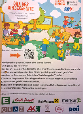 Der Verein Schultüte bei der Gala der Kinderrechte vom Kinderbüro Graz.