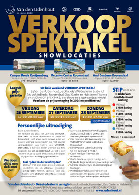 Direct Mailing - Automotive Sales Event / Verkoop-Spektakel - Van den Udenhout Noord-Brabant - Volkswagen-Audi-SEAT-Škoda - 701(!) verkochte auto's - september 2025