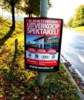 Buitenreclame - 2-signs - Automotive Sales Event - WEALER Heerlen - Volkswagen-Audi-SEAT-ŠKODA - oktober 2019