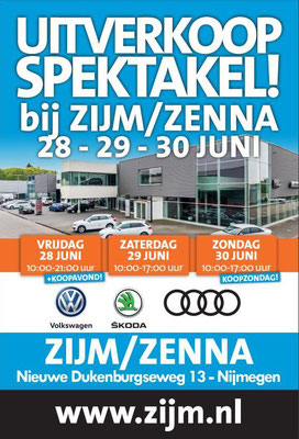 Buitenreclame - Automotive Sales Event - ZIJM/Zenna Nijmegen - 73 verkochte auto's in 1 weekend - juni 2019