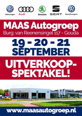 Buitenreclame - Automotive Sales Event - MAAS Autogroep Gouda - Volkswagen-Audi-SEAT-ŠKODA - september 2019 - 51 verkochte auto's in 1 weekend