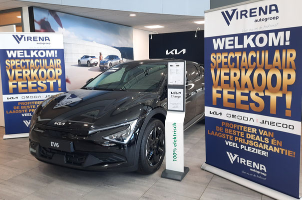 POP-/POS materialen (roll-up banners) voor Automotive Sales Event bij Virena Autogroep - Assen, officieel dealer van KIA, Jaecoo en OMODA - september 2025 - 49 verkochte auto's in 1 weekend