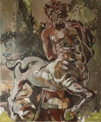 Zentaur, 2016, 120x100 cm, Öl auf Leinwand