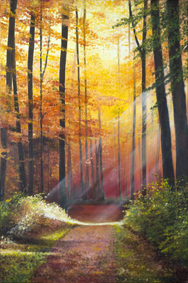 Bunte Herbstwelt, 90 cm x 60 cm, Öl auf Leinwand (VERKAUFT)