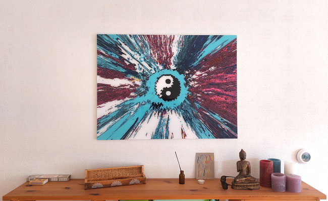 80 CM B X 60 CM H. Mooie maat voor boven een bankstel enz.