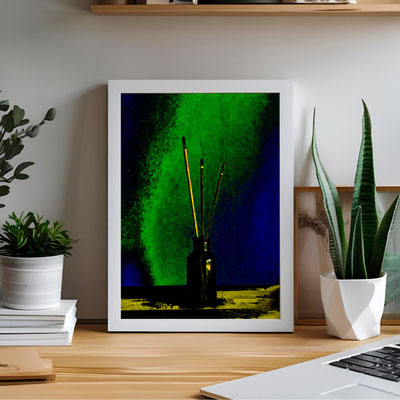  Formaat A4. Kunstwerk S128' 'Wierook'. Andere afmetingen mogelijk!