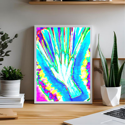  Formaat A4. Kunstwerk S3 'Aura healing hand. Andere afmetingen mogelijk!