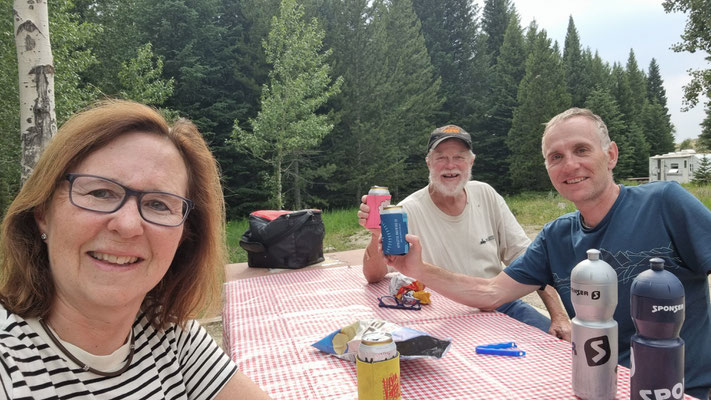 Texas-Dave zu Besuch auf unserem Campground Shell Creek