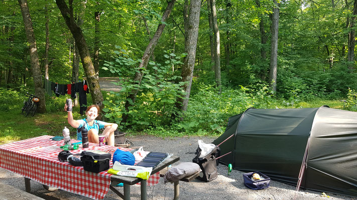 Campsite im Interstate State Park in St. Croix Falls