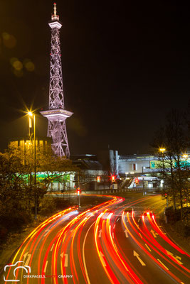 Langzeitbelichtung, Berliner Funkturm am Abend, Foto: Dirk Pagels, Fotograf in Teltow, Kleinmachnow, Stahnsdorf, Potsdam, Berlin, Bundes- Weltweit