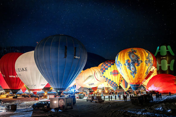 Nacht der Ballone, Ballonwochen in Filzmoss, Österreich 2024, Foto: Dirk Pagels, Fotograf in Teltow, Kleinmachnow, Stahnsdorf, Potsdam, Berlin, Bundes- Weltweit