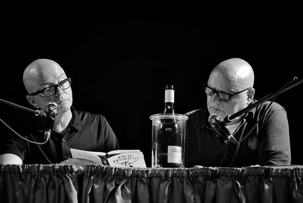 Oliver Rohrbeck und Detlef Bierstedt bei einer Prima Vista Lesung in Teltow 2019, Foto: Dirk Pagels, Teltow