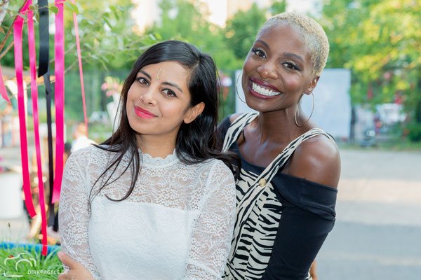 Collien Ulmen-Fernandes und Nikeata Thompson am 27.6.18 beim NYX Face Awards in Berlin, Foto: Dirk Pagels, Fotograf in Teltow, Kleinmachnow, Stahnsdorf, Potsdam, Berlin, Bundes- Weltweit