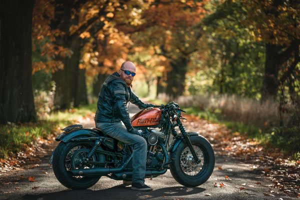 Shooting, Harley Davidson, Foto: Dirk Pagels, Fotograf in Teltow, Kleinmachnow, Stahnsdorf, Potsdam, Berlin, Bundes- Weltweit