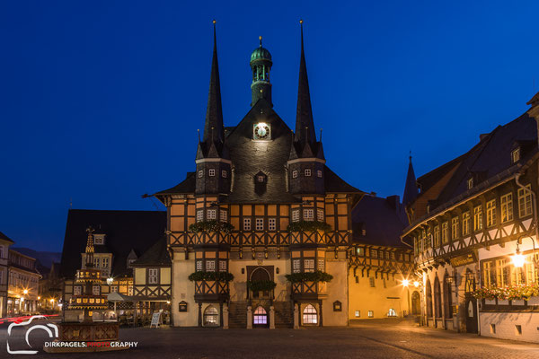 Der beleuchtete Marktplatz Wernigerode, Foto: Dirk Pagels, Fotograf in Teltow, Kleinmachnow, Stahnsdorf, Potsdam, Berlin, Bundes- Weltweit