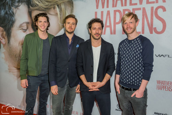 Filmpremiere von "Whatever Happens". Bastian Hagen, Niels Laupert, Fahri Yarid, David Zimmerschied. Foto: Dirk Pagels, Fotograf in Teltow, Kleinmachnow, Stahnsdorf, Potsdam, Berlin, Bundes- Weltweit