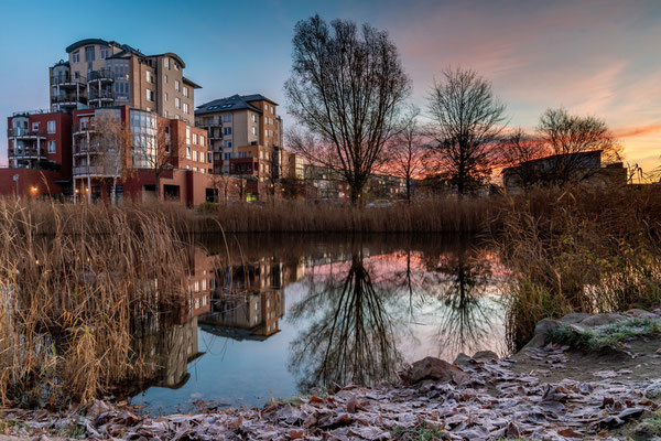 Sonnenaufgang im Teltower Mühlendorf, November 2020, Foto: Dirk Pagels, Fotograf in Teltow, Kleinmachnow, Stahnsdorf, Potsdam, Berlin, Bundes- Weltweit