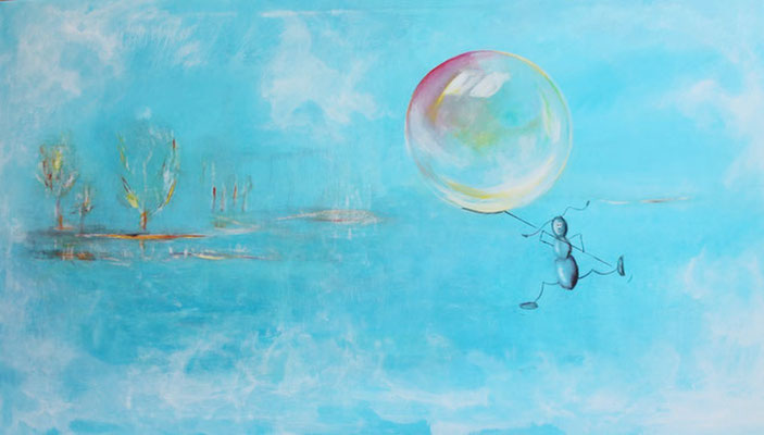 "Reise ins Glück", Acryl auf Keilrahmen, 120 x 80 cm, Auftrag
