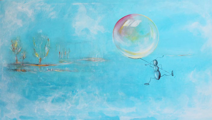 "Reise ins Glück", Acryl auf Keilrahmen, 120 x 80 cm, Auftrag