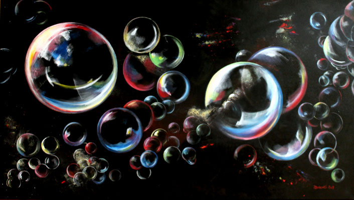 "Seifenblasen" - Acryl auf Keilrahmen - 120 x 70 cm - Auftrag Wunschmoti