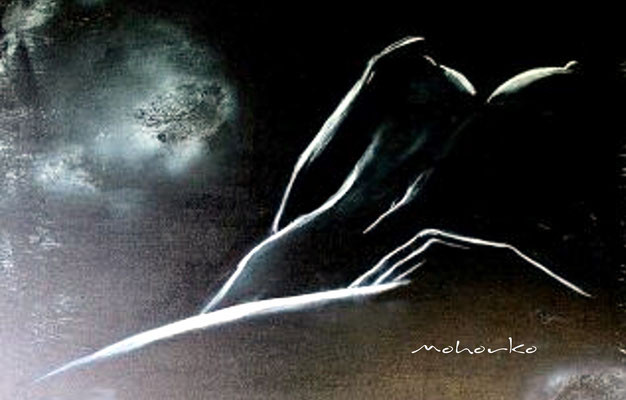 "Akt schwarzweiß", Acryl auf Keilrahmen, 80 x 60 cm, verkauft