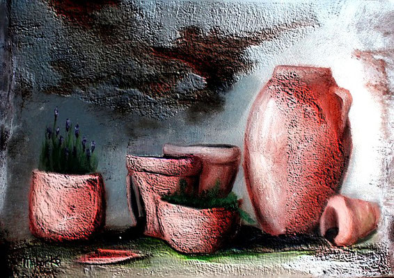 "Steinzeug", Acryl auf "chromart", 100 x 60 cm
