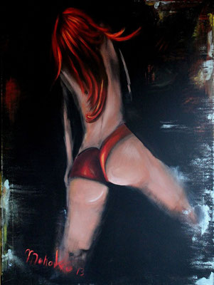 "Rouge", Acryl auf Keilrahmen, 80 x 60 cm,