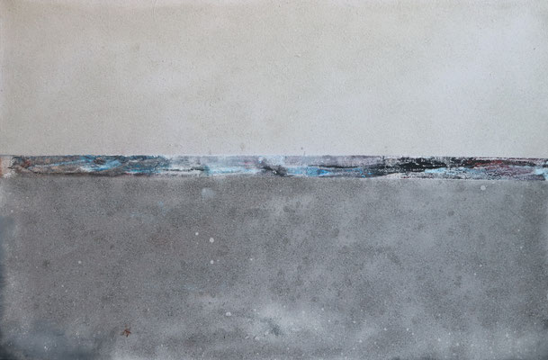 "Überall findet sich ein Streifen Mee(h)r" - Acryl auf Keilrahmen, gespachtelt, Sand, 120 x 80 cm - verfügbar