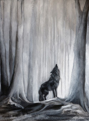 "Wolfsblut", Acryl auf Keilrahmen, 80 x 60 cm, 2020