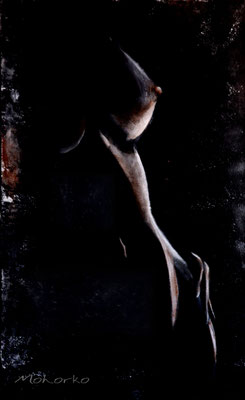 "She", Acryl auf Keilrahmen, 80 x 60 cm, gespachtelt, 2020