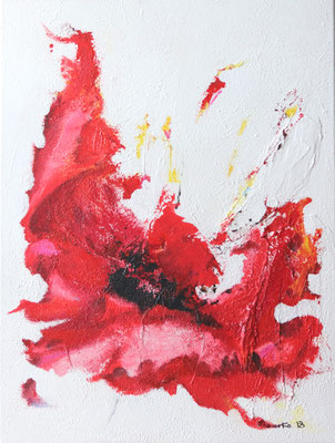 "Mohnlight", Acryl auf Keilrahmen, 80 x 60 cm, gespachtelt