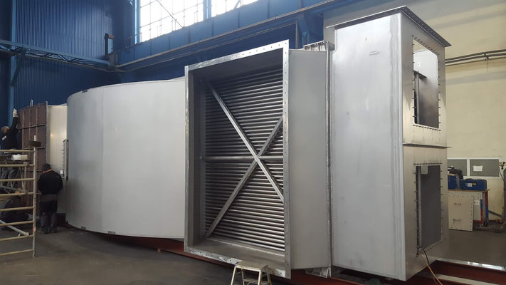 Gas-to-Gas Heat Recuperator (custom-made bare-tube unit with 30 tons stainless steel material)