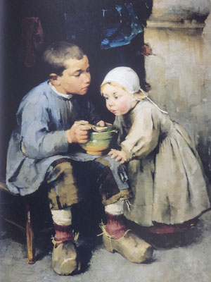 妹に食事を与える少女（1881）