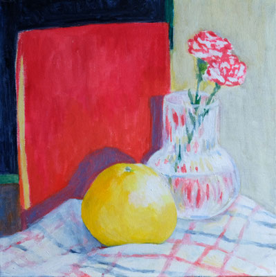 pomelo and sketchbook. /   Oil Painting  400×400mm   2024