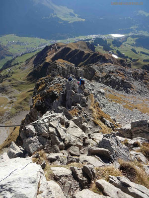 Abstieg von Rigidalstock via Klettersteig Rigidalstockgrat