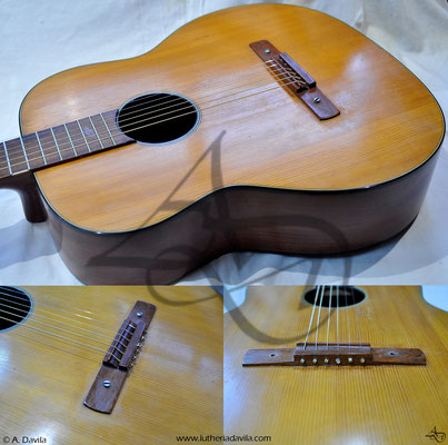 Estado inicial de restauração de guitarra Carlson Levin de 1940