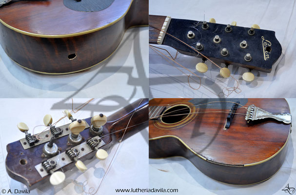 Estado inicial restauración guitarra Carlson Levin de 1930