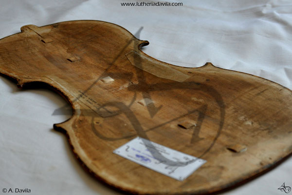 Reparación y restauración de violín 1880.
