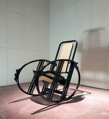 Societa Anonima Antonio Volpe "Dondolo" Egg Rocking Chair Model. 267, Italy, 1922