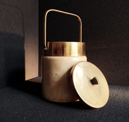 SOON AVAILABLE - Aldo Tura Parchment, Brass Ice-Bucket, Tura Ateliers, Milano, Italy c.1970 